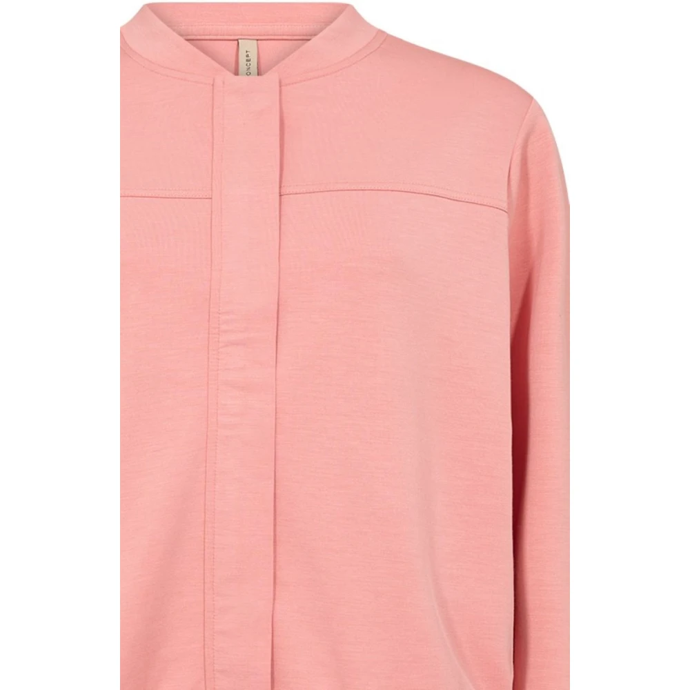 Soyaconcept Zalm Sweat Vest met Mandarin Kraag Pink Dames
