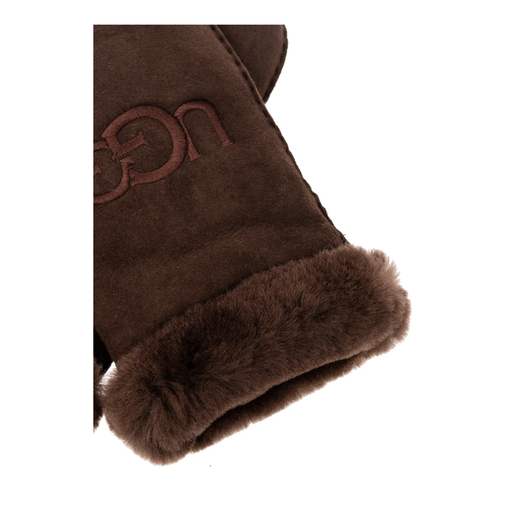 Ugg Handschoenen met logo Brown Dames
