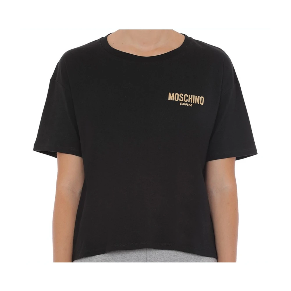 Moschino Zwart Logo T-shirt en Polo Black Dames