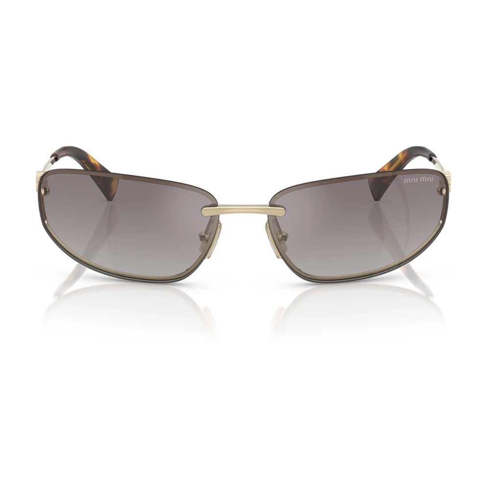 Miu Miu Gold/Blue Mu A50s Zvn30c Woman Sunglasses Metal Round Normal Nuanced - Image 2