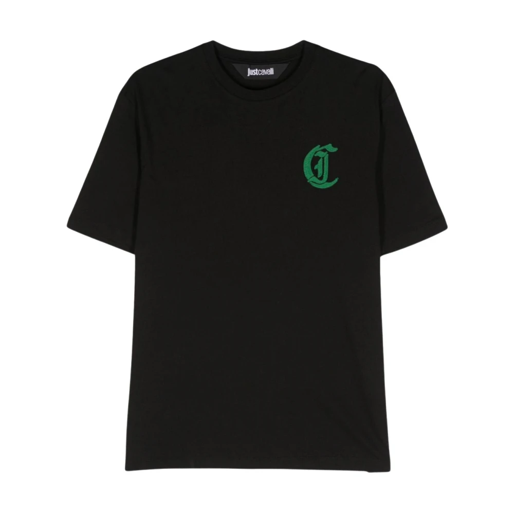 Just Cavalli Zwarte T-shirts & Polos voor Mannen Black Heren