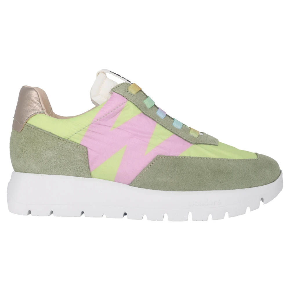 Wonders Groene Mix Comfort Sneakers voor Vrouwen Dames Schoenen