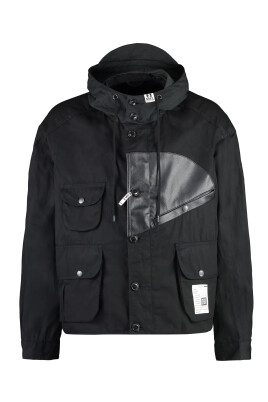 hooded-windbreaker-with-vegan-leather-insert