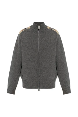 Monogram Motif Zip-Up Knit Jacket