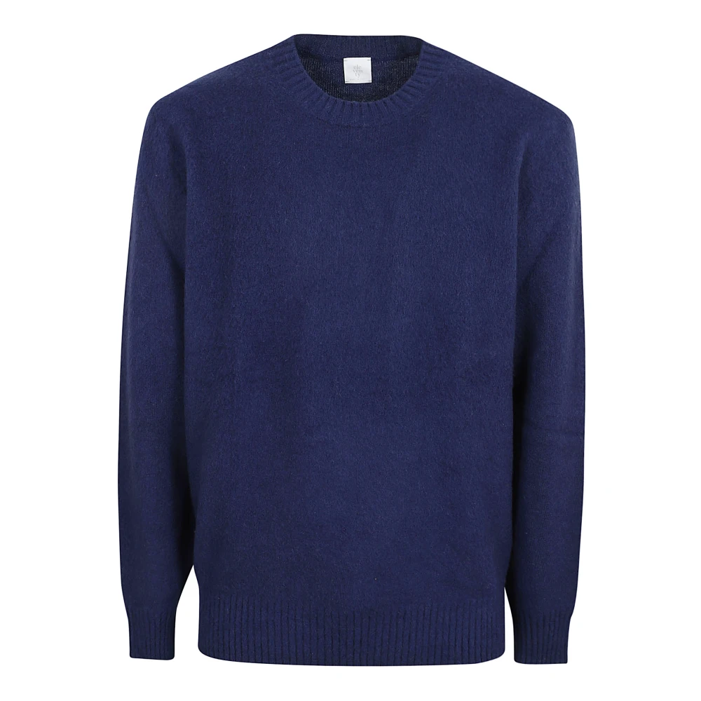 Eleventy Blauwe Crew-Neck Sweaters Blue Heren