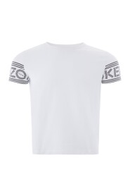 Biała Bawełniana Koszulka z Rękawami z Logo