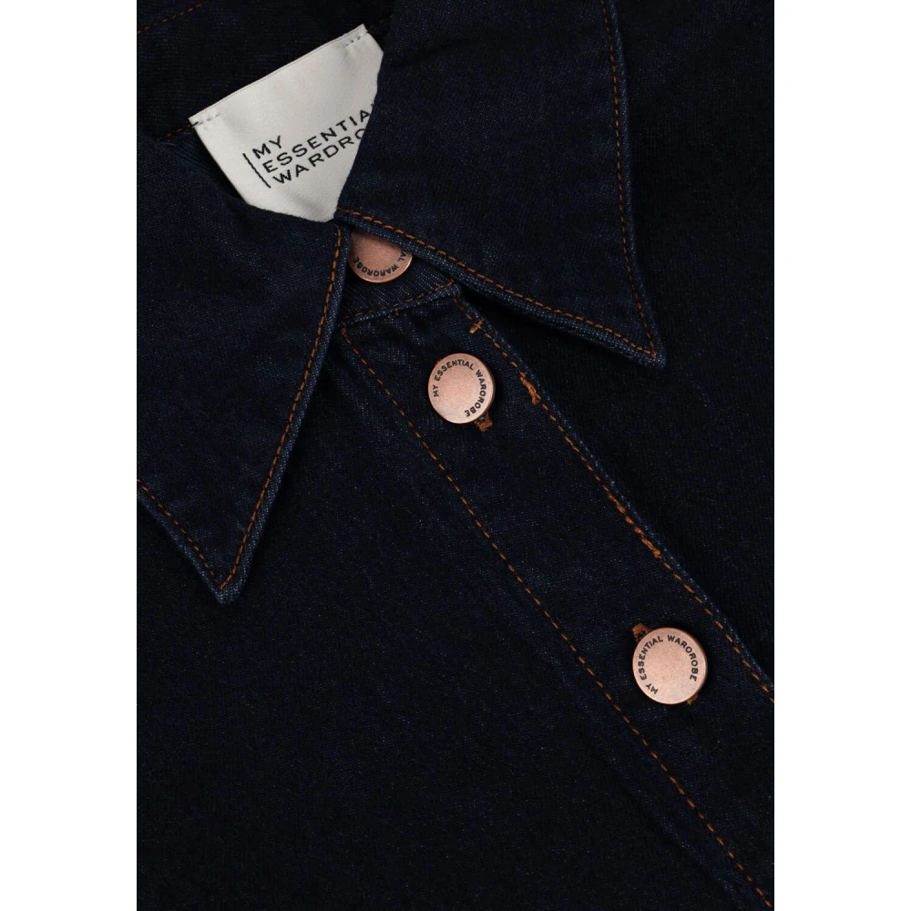 My Essential Wardrobe Navy Blue Laramw 115 Shirt Blue Dames