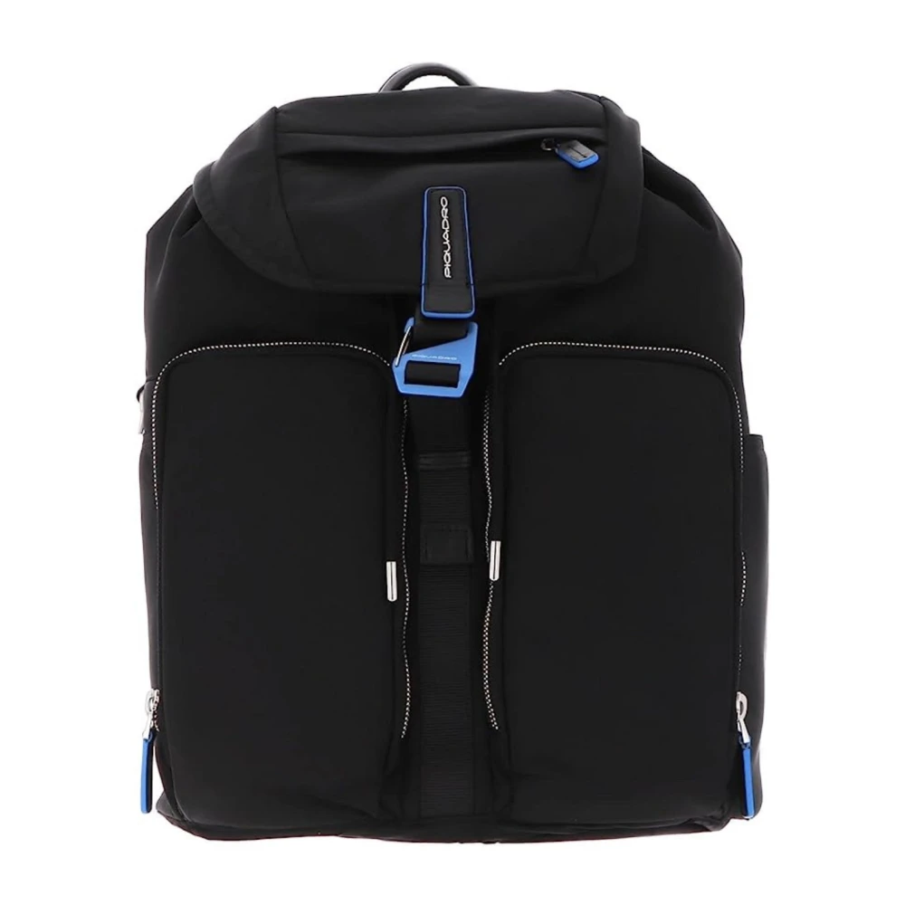 Piquadro Men's Black Fabric Laptop Backpack