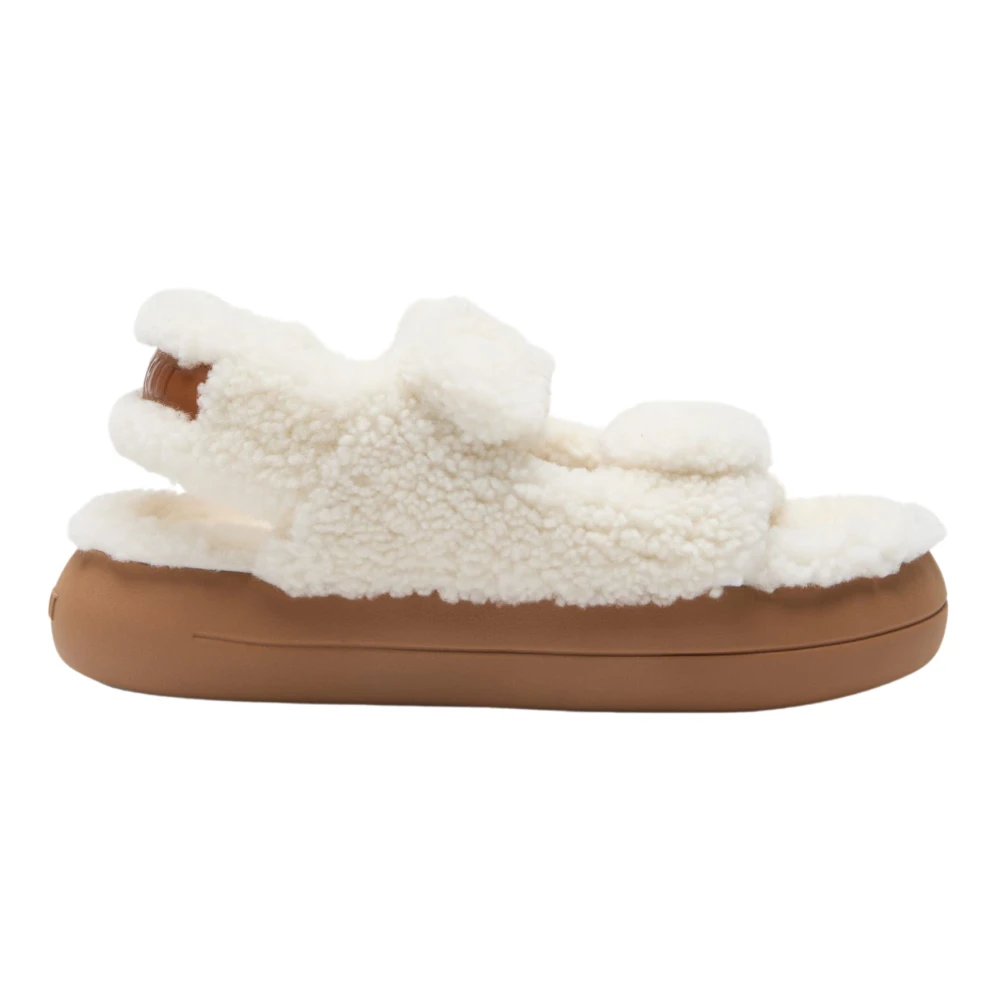 Moon Boot Women's White Flat Sandals, 8 Uk, Shearling Sandals