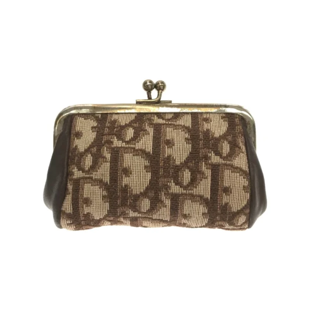 Dior Vintage Pre-owned Cotton wallets Brown Dames