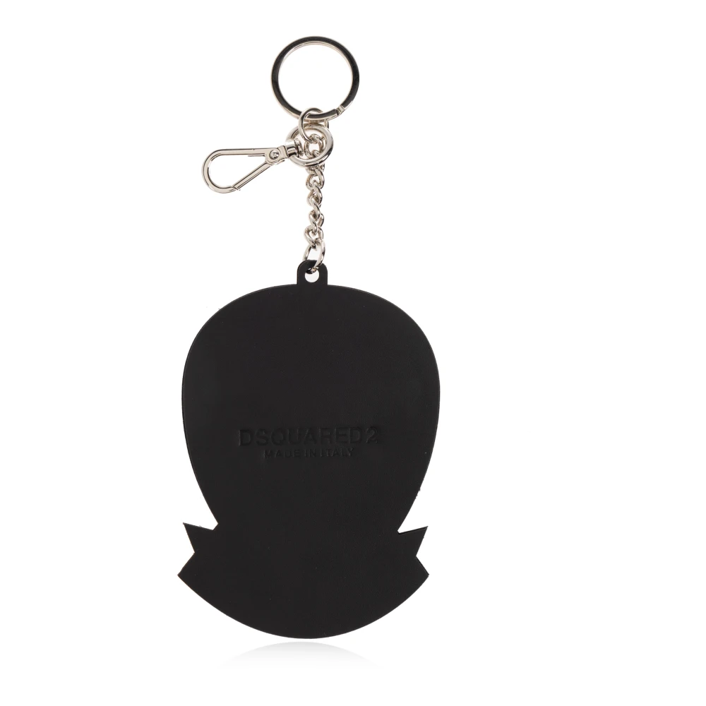 Dsquared2 Sleutelhanger met leren hanger Black Heren
