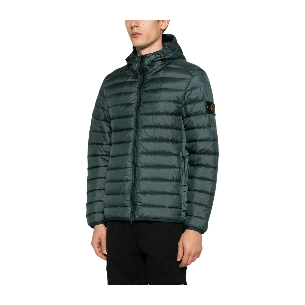 Stone Island Groene Nylon Hoodiejas Green Heren