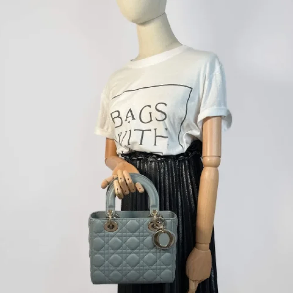 Dior Vintage Pre-owned Leather handbags Gray Dames