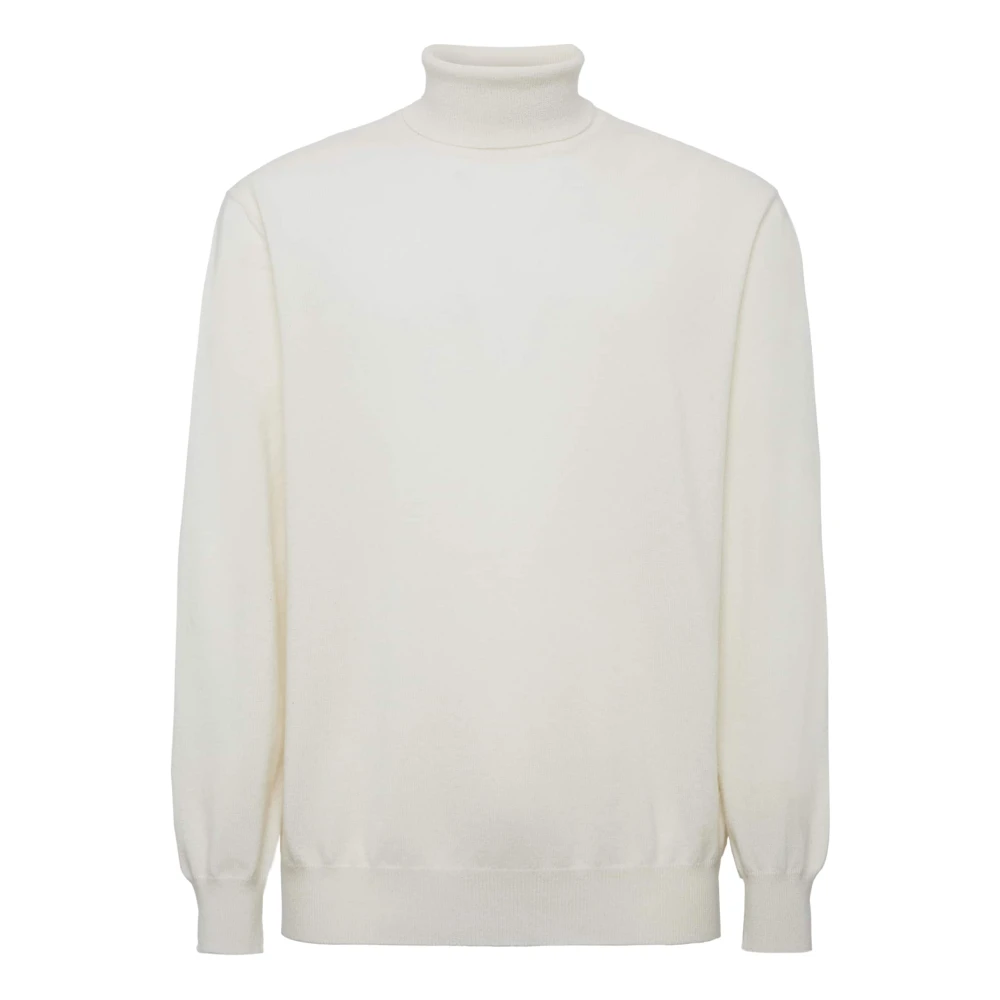 Boggi Milano Polo Hals Trui Van Kasjmier White Heren
