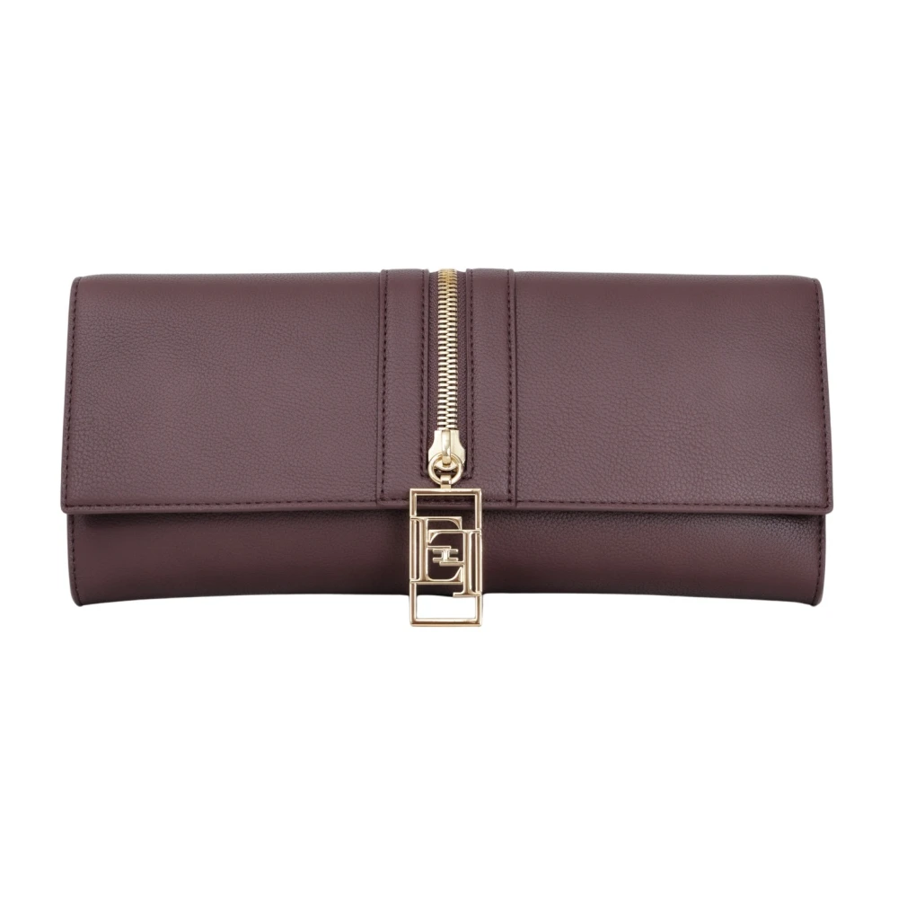 Elisabetta Franchi Bordeaux Synthetisch Leren Pochette Tas Brown Dames