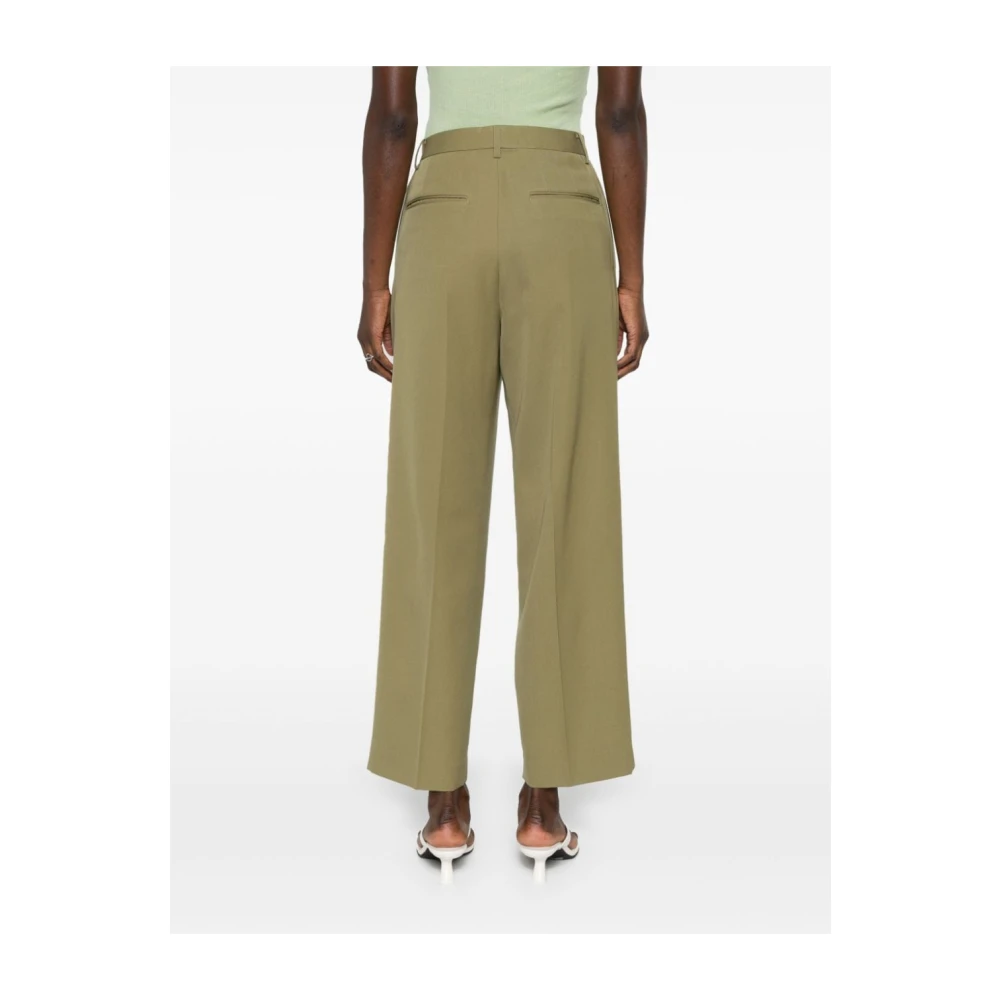 Auralee Khaki Wollen Broek met Rits Green Dames