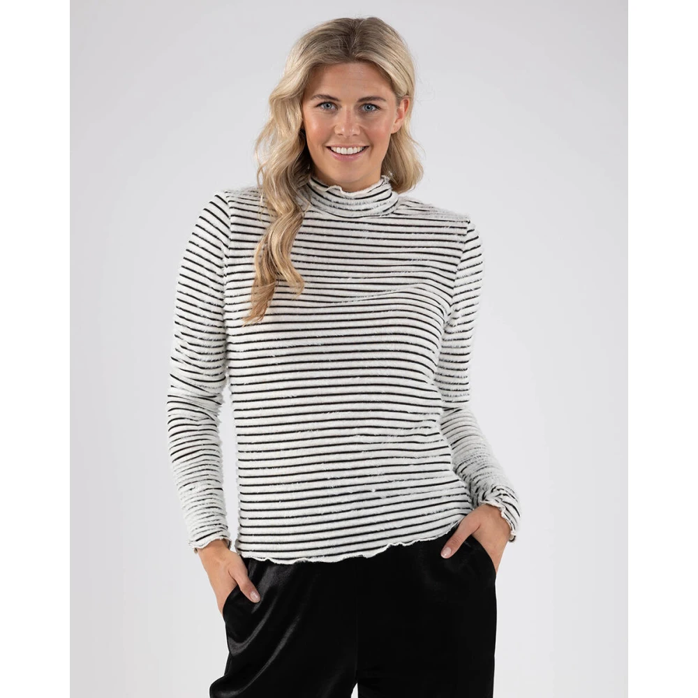 Nukus Gestreepte Top Fw240118 Black Dames
