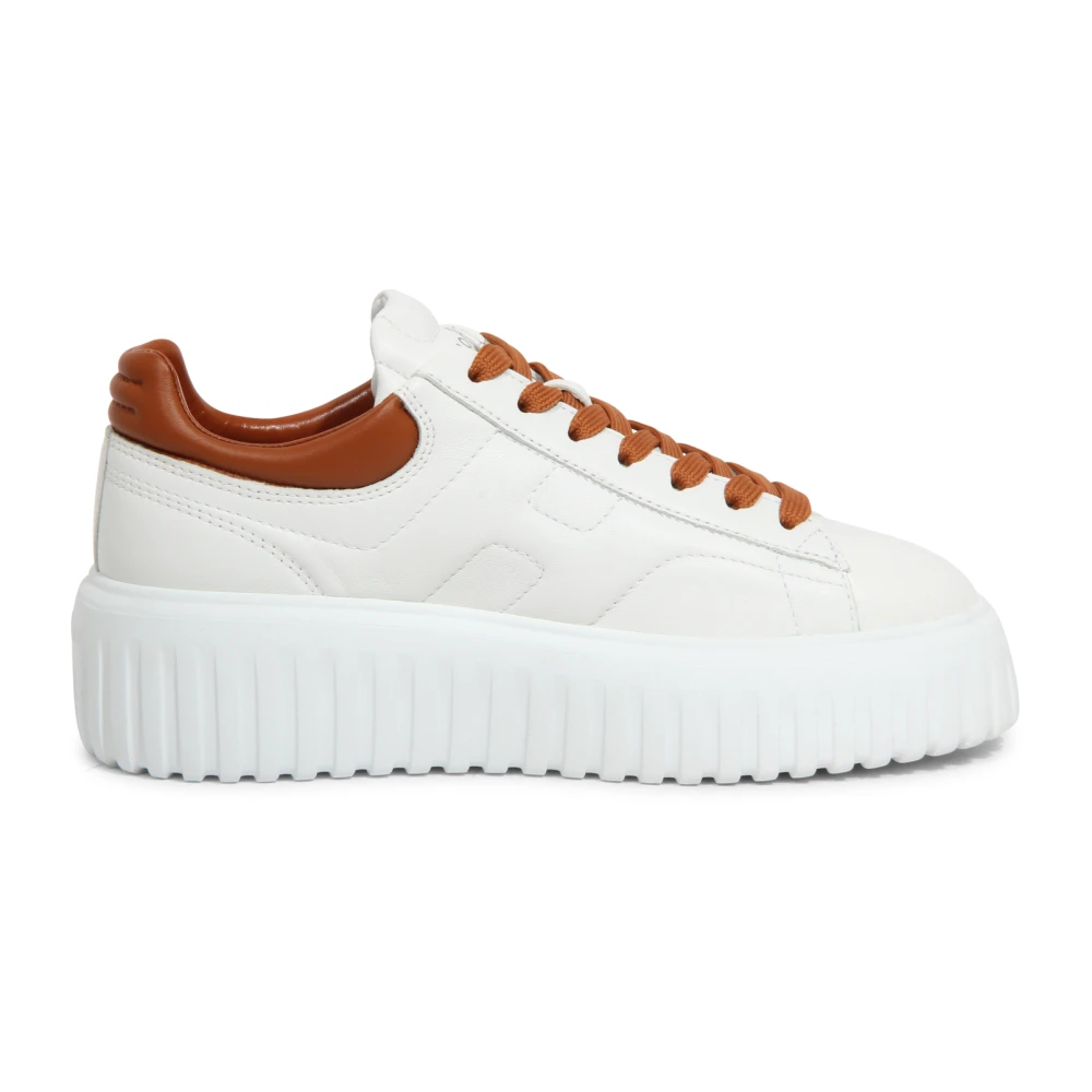 Hogan Women's White Striped Leather Sneakers