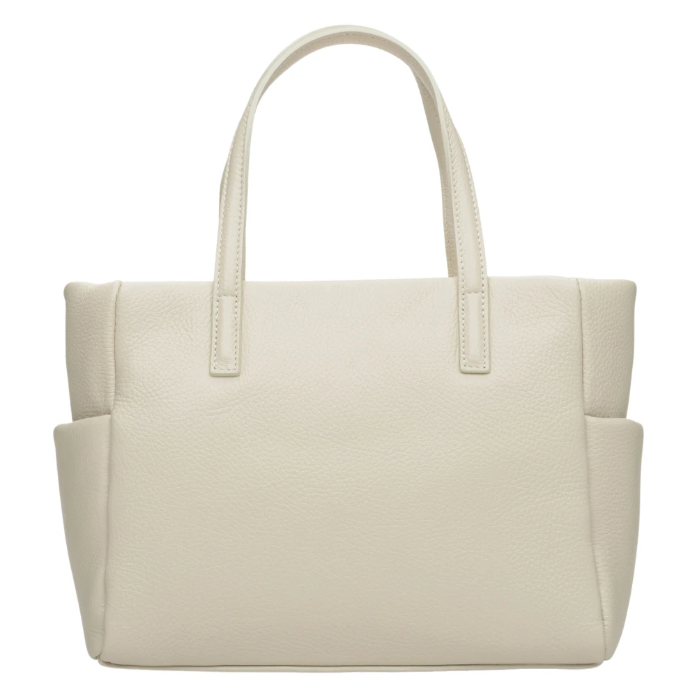 Estro Dames Licht Beige Shopper Tas gemaakt van Premium Italiaans Echt Leer Er00115082 Beige Dames