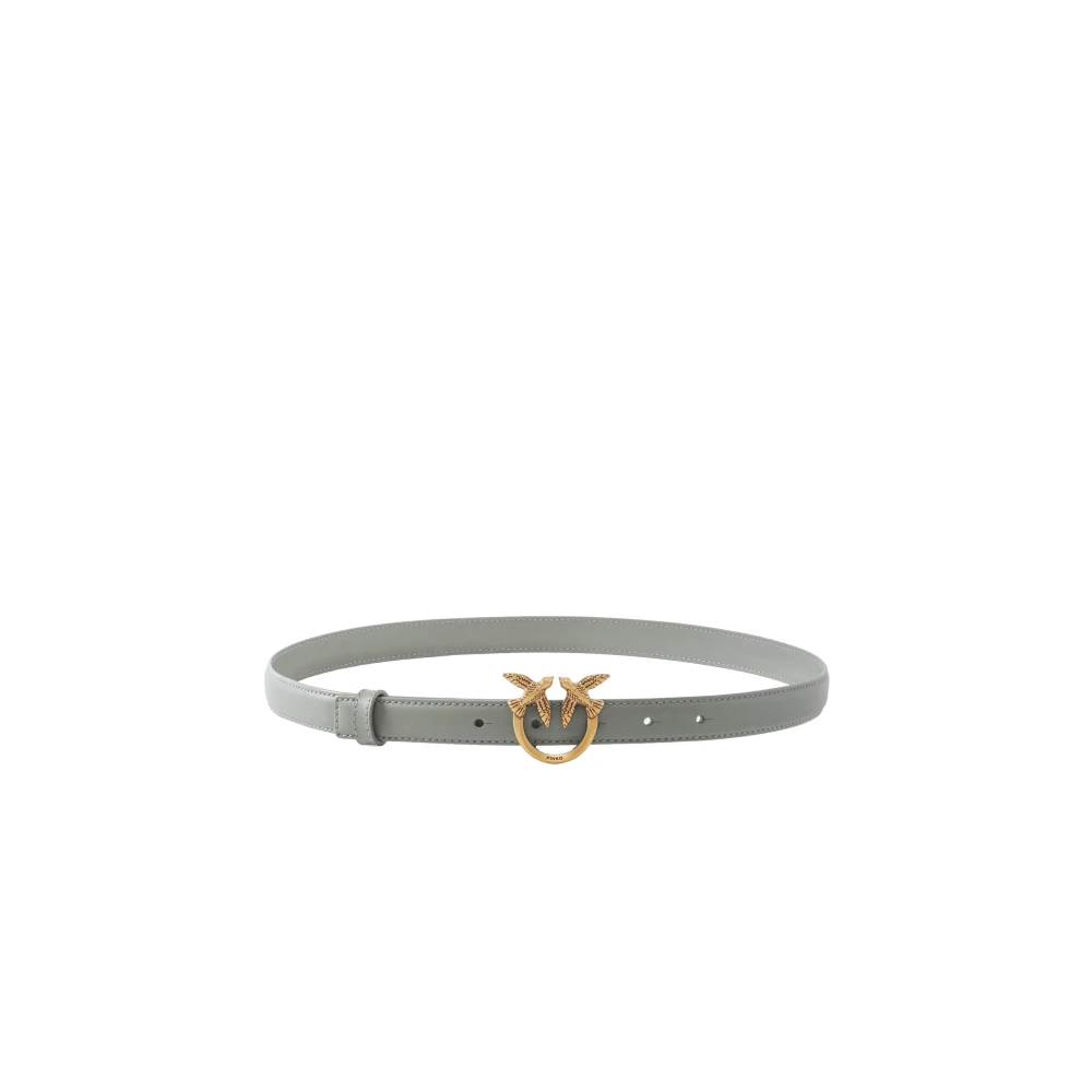 Pinko Unisex Gray Love Berry H2 Belt, Belts, L, Accessories