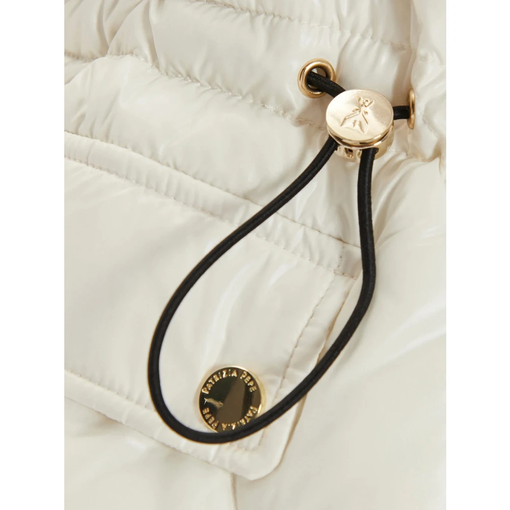 PATRIZIA PEPE Witte Pufferjas Regular Fit Beige Dames