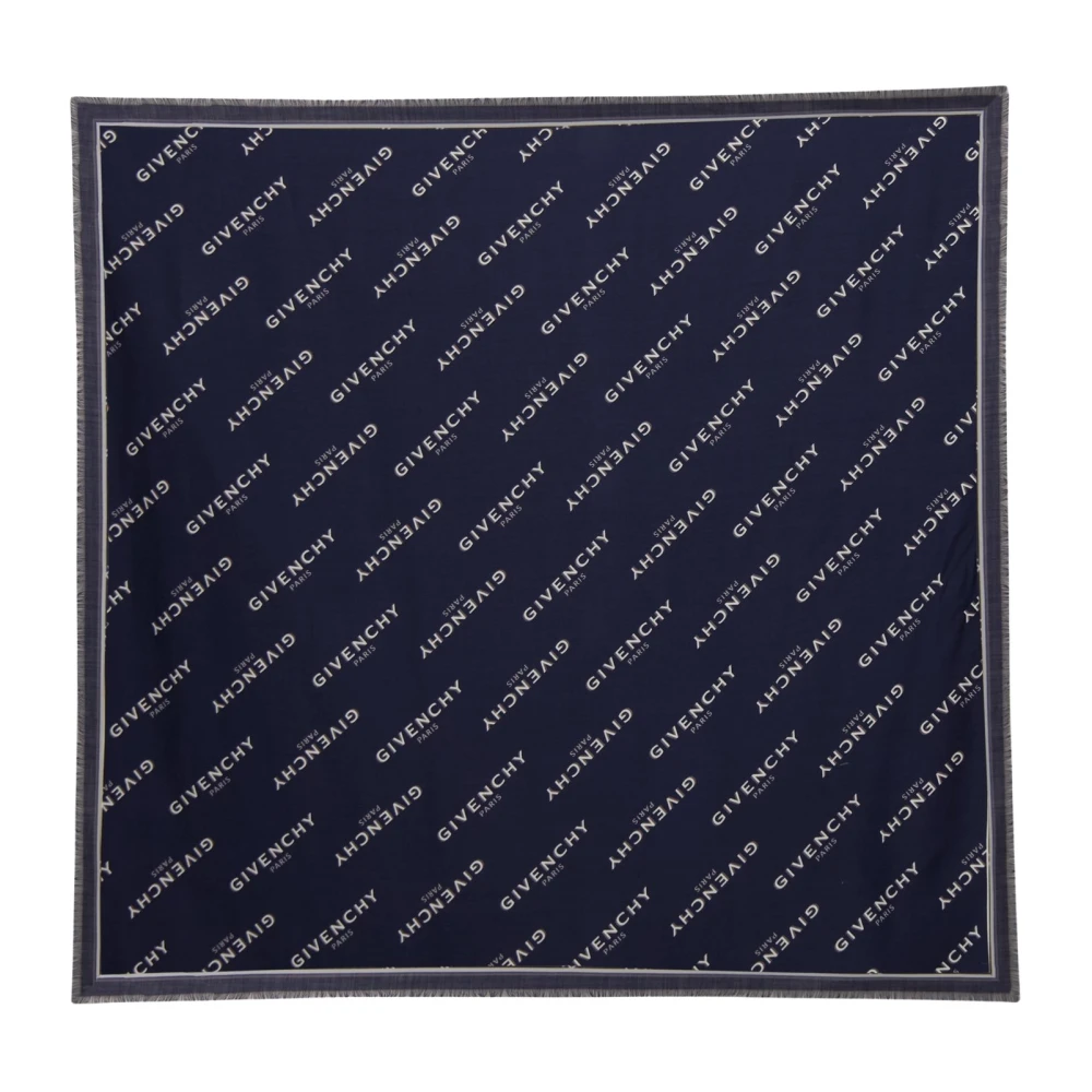 Givenchy Women's Blue Shadow Wool Silk Scarf