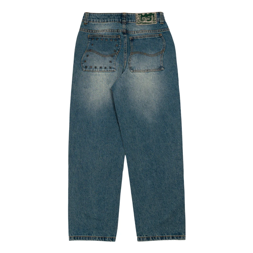 Dime Mtl Indigo Relaxte Denim Broek Blue Heren