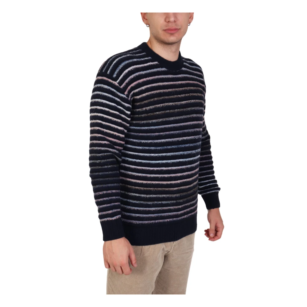 Hugo Boss Blauwe Wollen Patroontrui Multicolor Heren