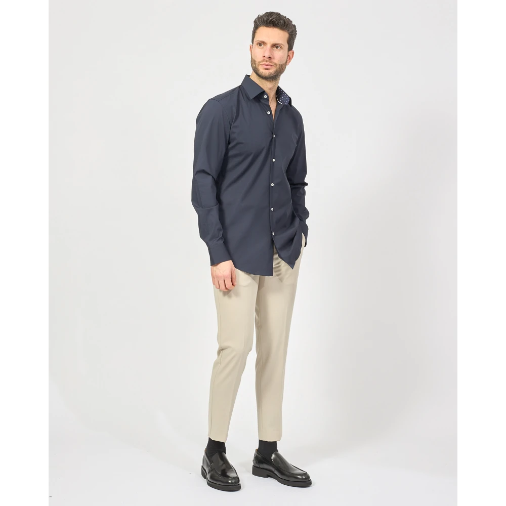 Hugo Boss Blauw Slim Fit Overhemd met Lange Mouwen Blue Heren