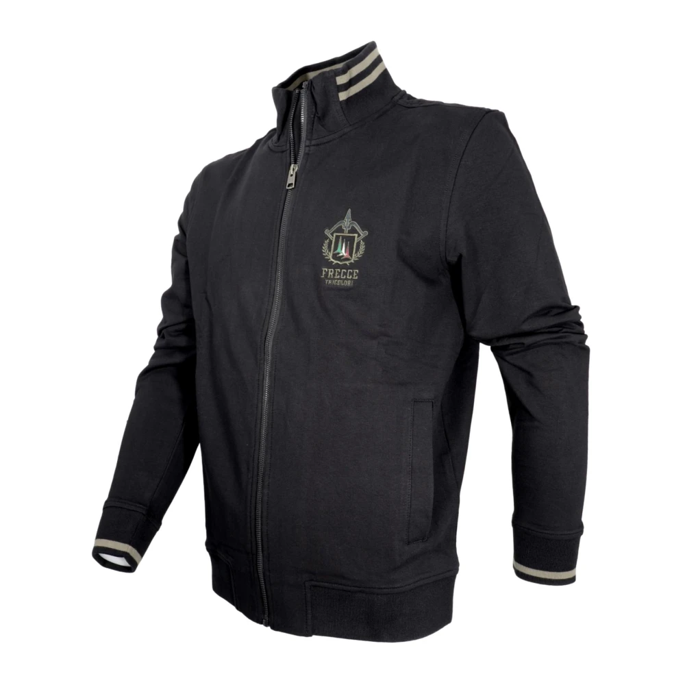 aeronautica militare Tricolori Pijl Rits Trui Zwart Black Heren