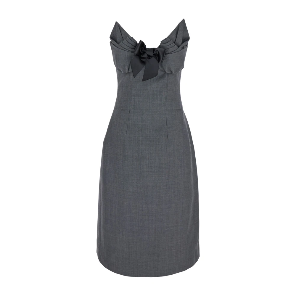 Shushu Tong Grijze Bustier-Stijl Jurk met Strikdetail Gray Dames