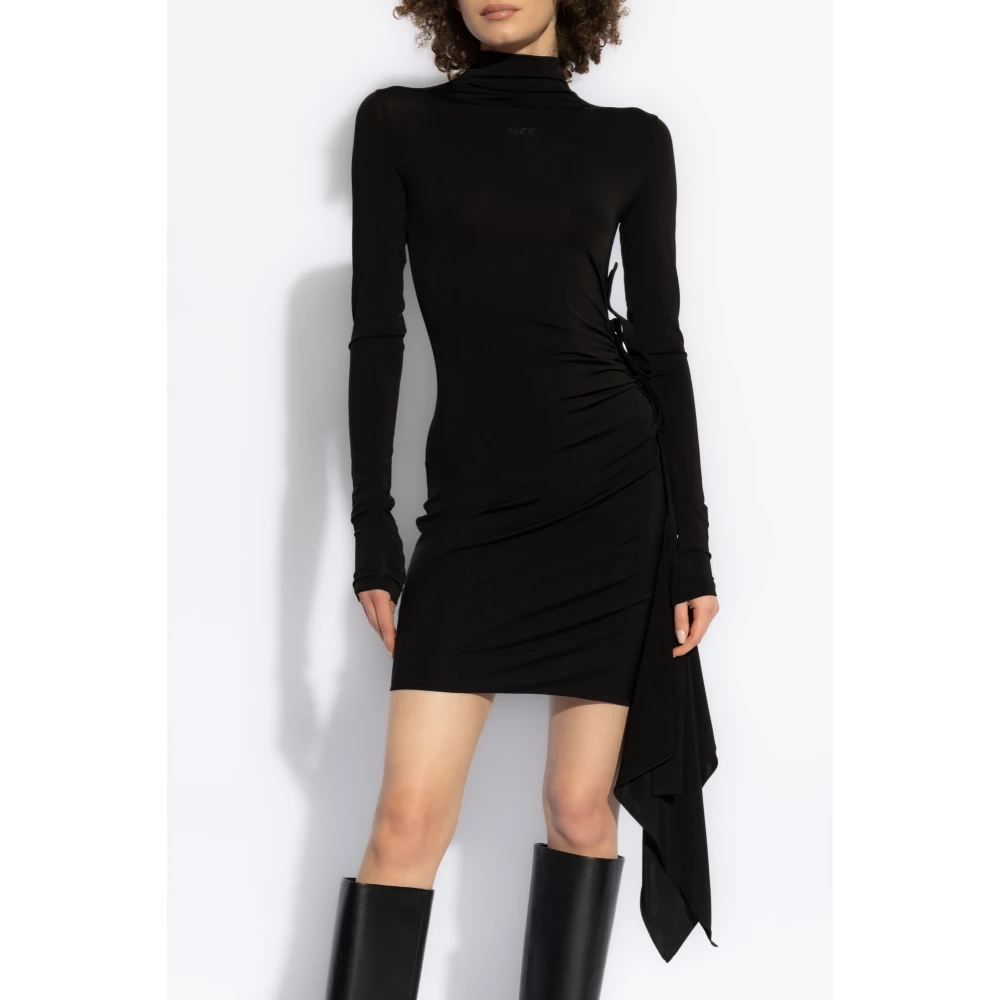 Off White Jurk met logo Black Dames