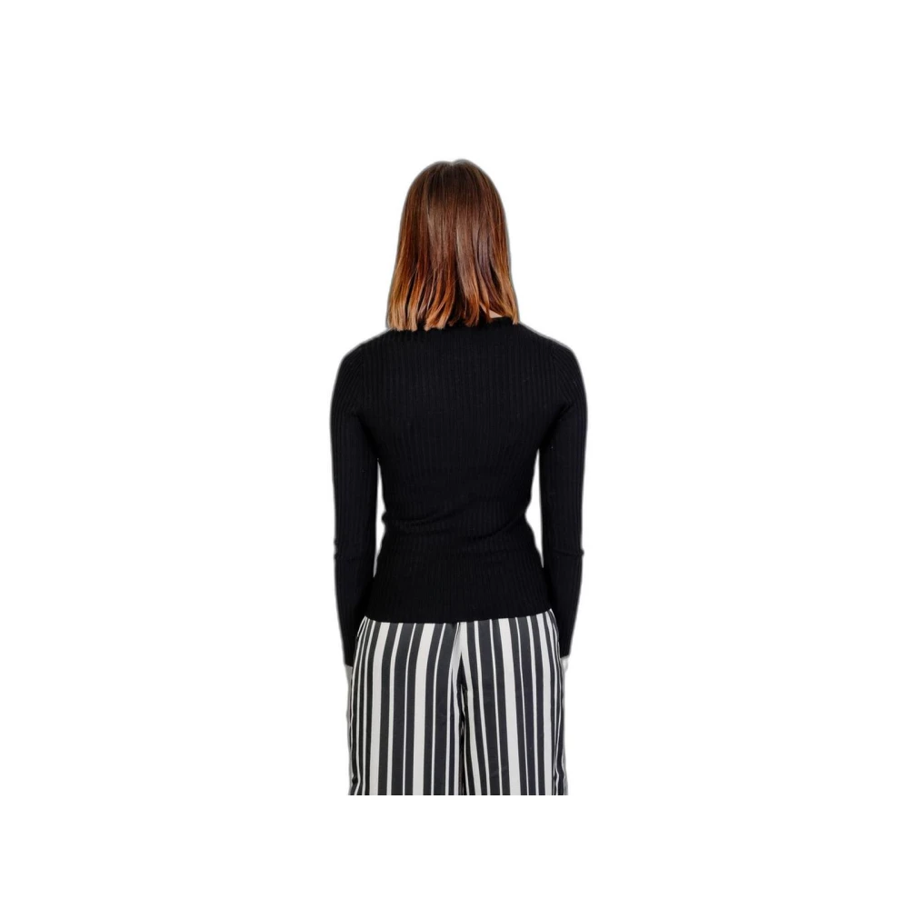 Only Geribbelde Gebreide Trui Zwarte Top Black Dames