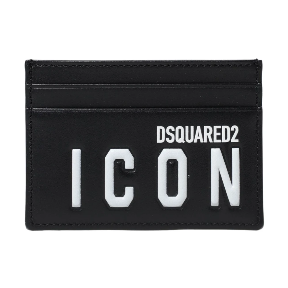 Dsquared2 Smalle Leren Creditcard Portemonnee Black Heren