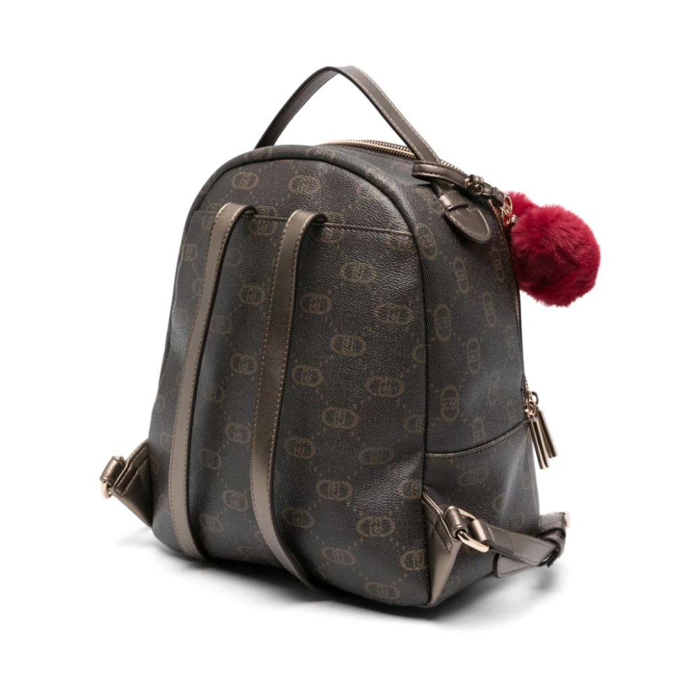 Liu Jo Bruine Eco Leren Logoprint Tas Brown Dames