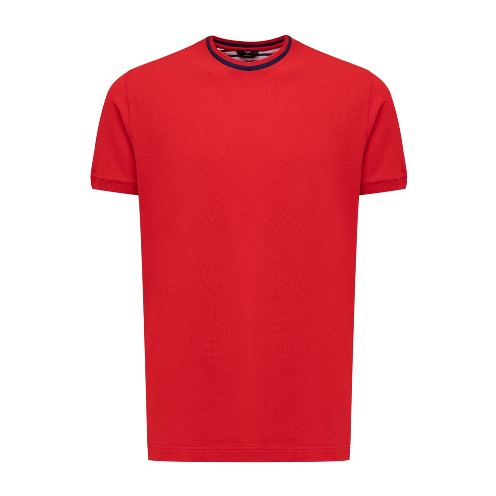 Fendi Rode Ronde Hals Katoenen T-shirt Red Heren