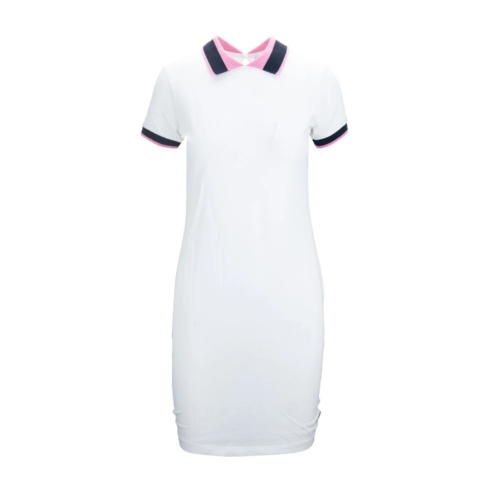 Colmar Polo Jurk met Korte Mouwen en Knoop White Dames