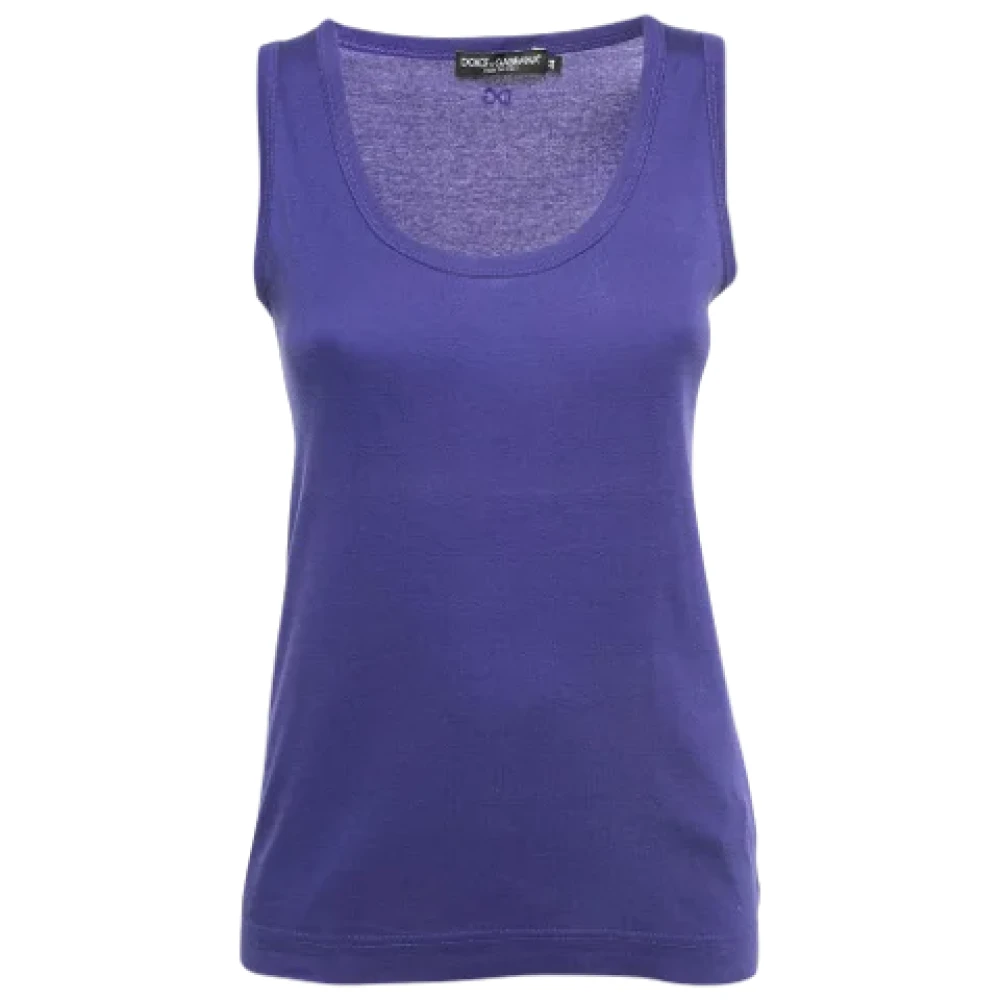 Dolce & Gabbana Pre-owned Cotton tops Purple Dames