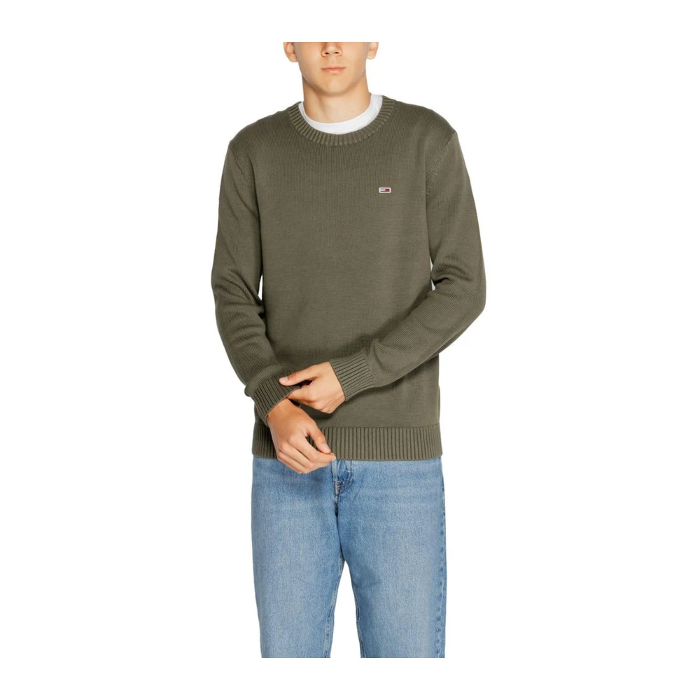 Tommy Jeans Gebreide Katoenen Trui Collectie Green Heren