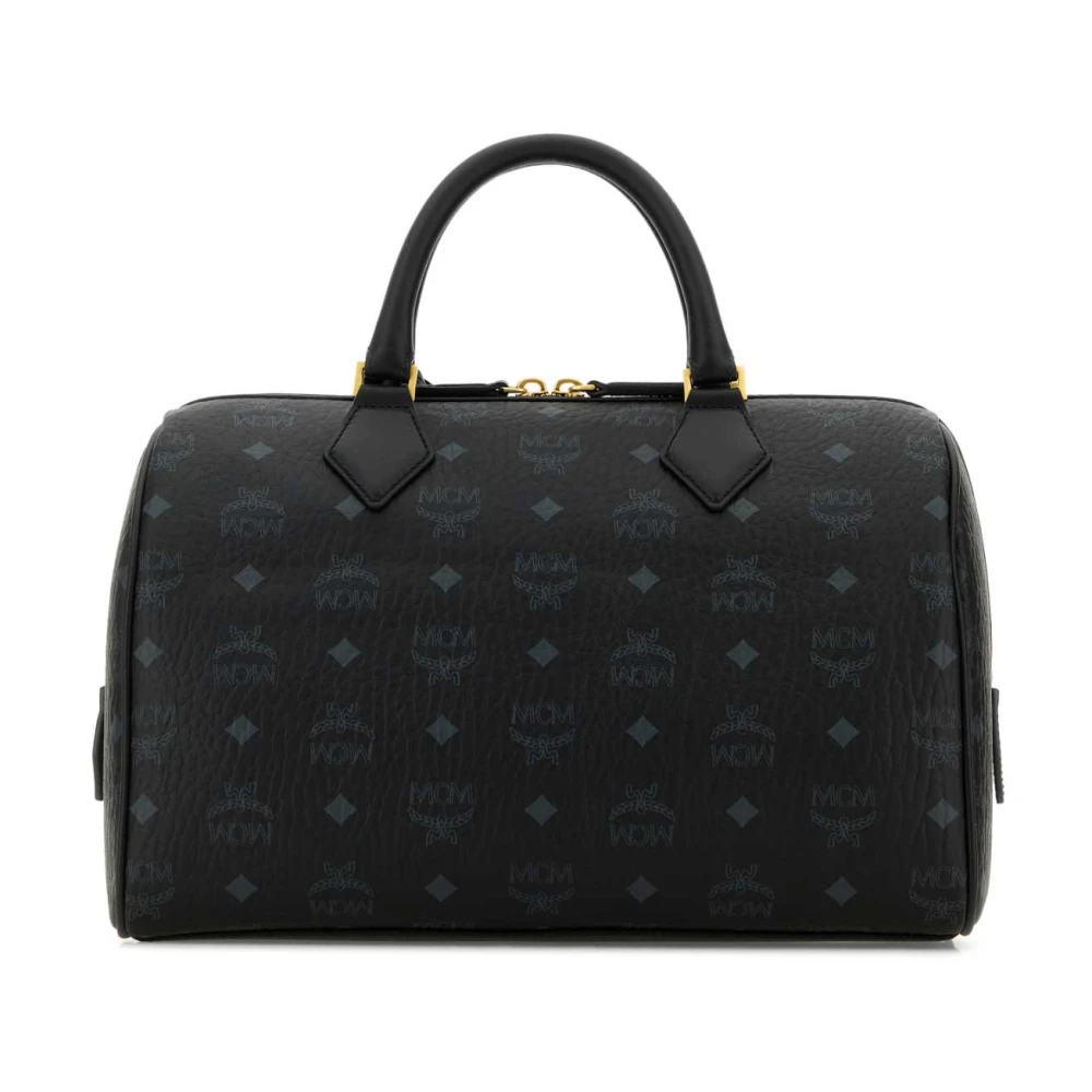 MCM Ella Boston Canvas Handtas Black Dames