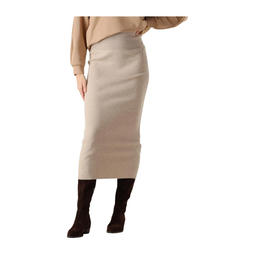 InWear Beige Rib Rok voor Vrouwen Beige Dames