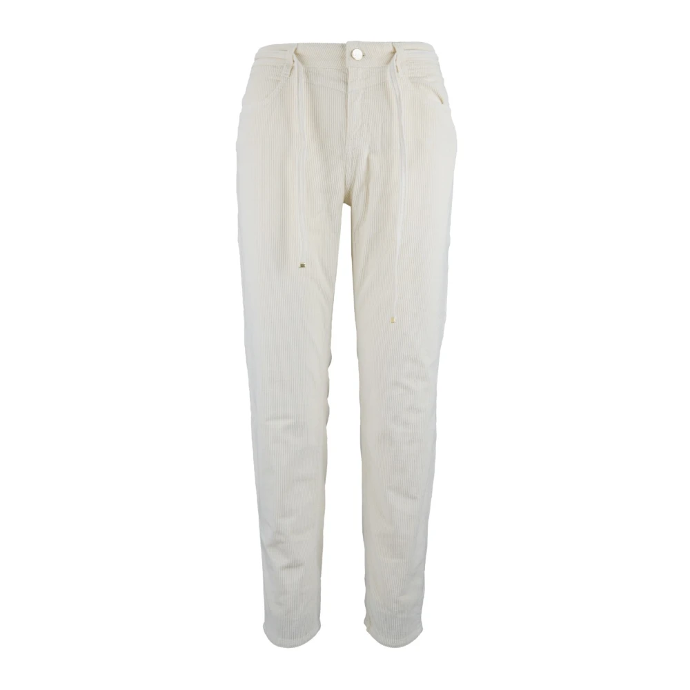 Kaos Gouden Detail Knoop Rits Dames Jeans White Dames