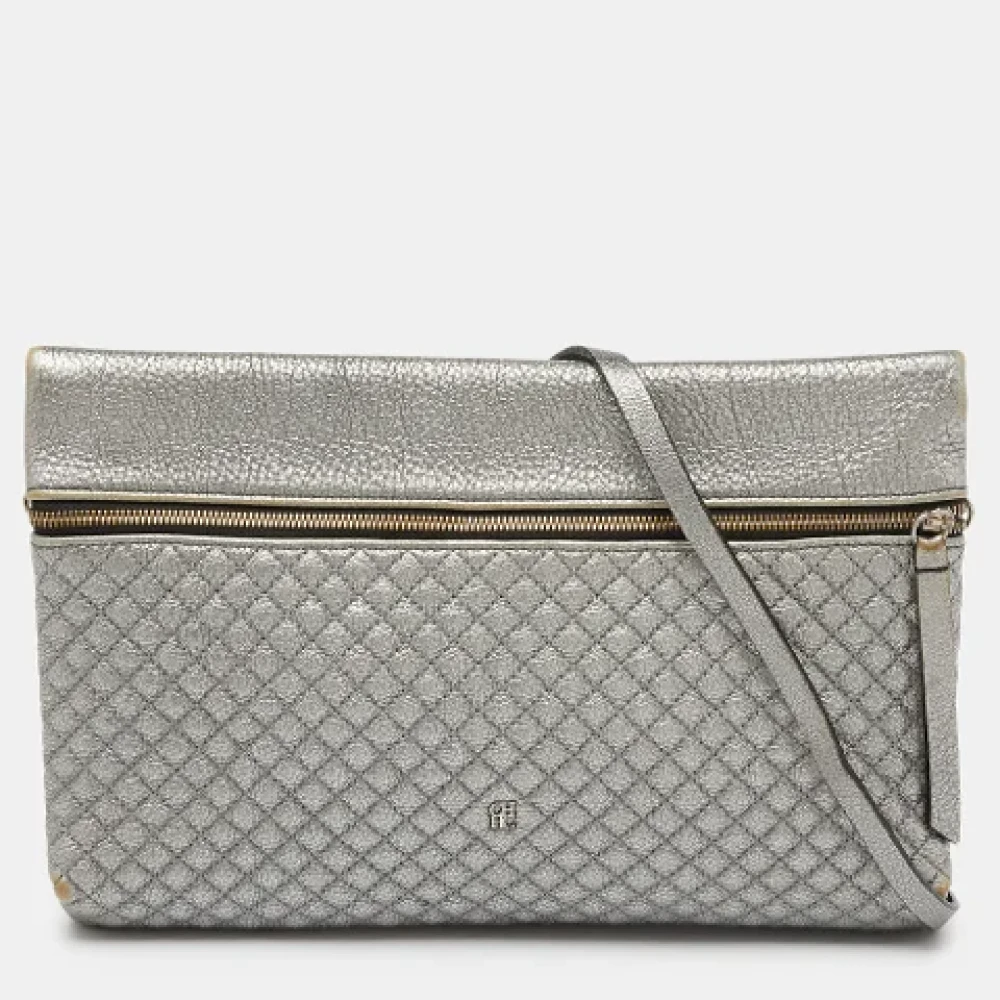 Carolina Herrera Pre-owned Leather crossbody-bags Gray Dames