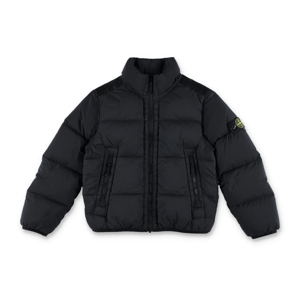 Stone Island Svart Dunjacka Aw24 Black, Pojke