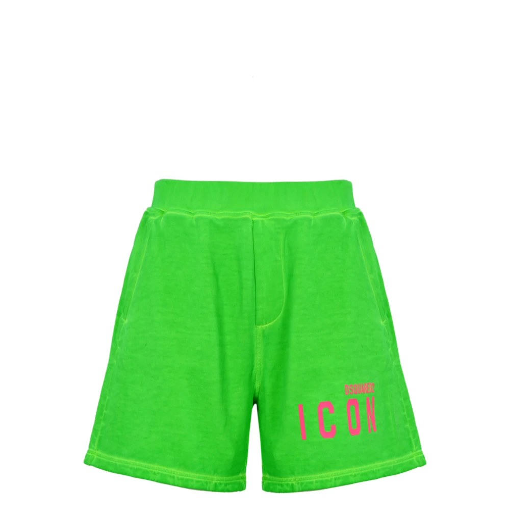 Dsquared2 Groene Bermuda Shorts van Katoen Green Heren