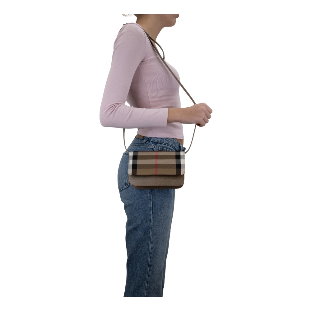 Burberry Dames Schoudertas Magneetknoop Beige Dames