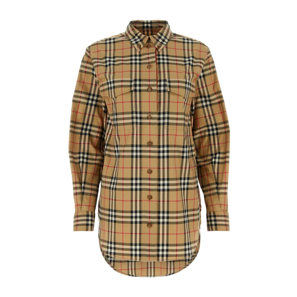 Burberry Vrouw Multicolor Overhemden Dames, Veelkleurig, Xs, Katoen, Geruit Katoenen Overhemd