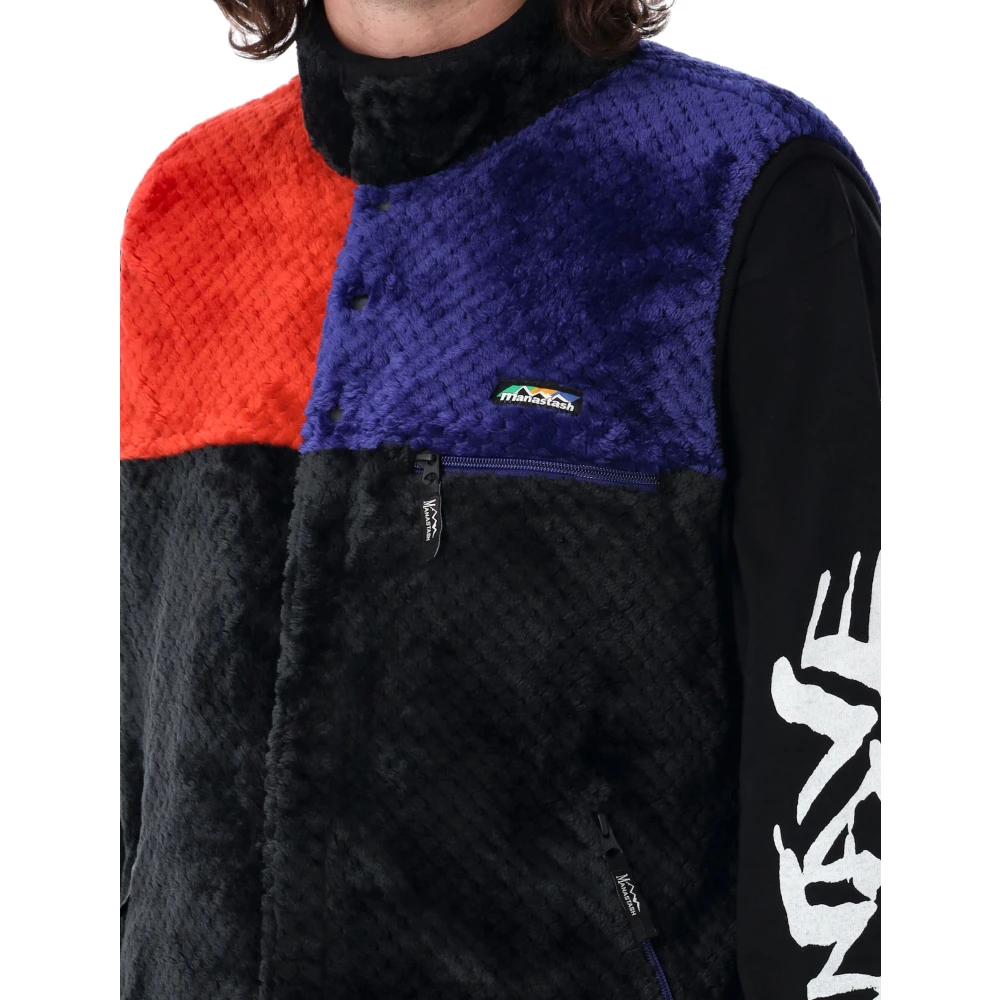 Manastash Poppy Thermal Fleece Vest Outerwear Panel Multicolor Heren