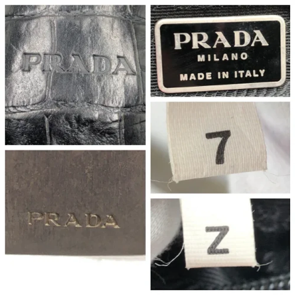 Prada Vintage Pre-owned Canvas handbags Black Dames