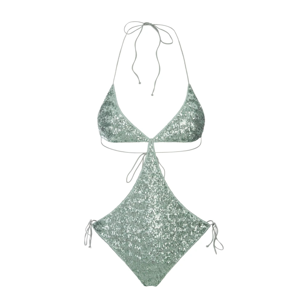 Oseree Groene Pailletten Cut-Out Badpak Green Dames